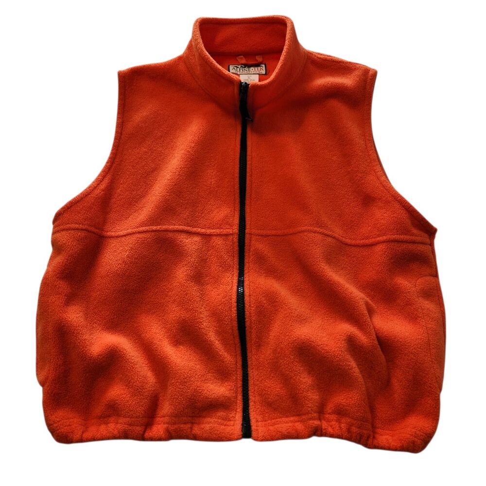 Alpine Tek by Palmetto's Orange Fleece Women's XL Full Zip Vest Pockets Outdoor